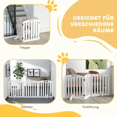 Barrière pliante pour chien en bois, 3 panneaux – image 3