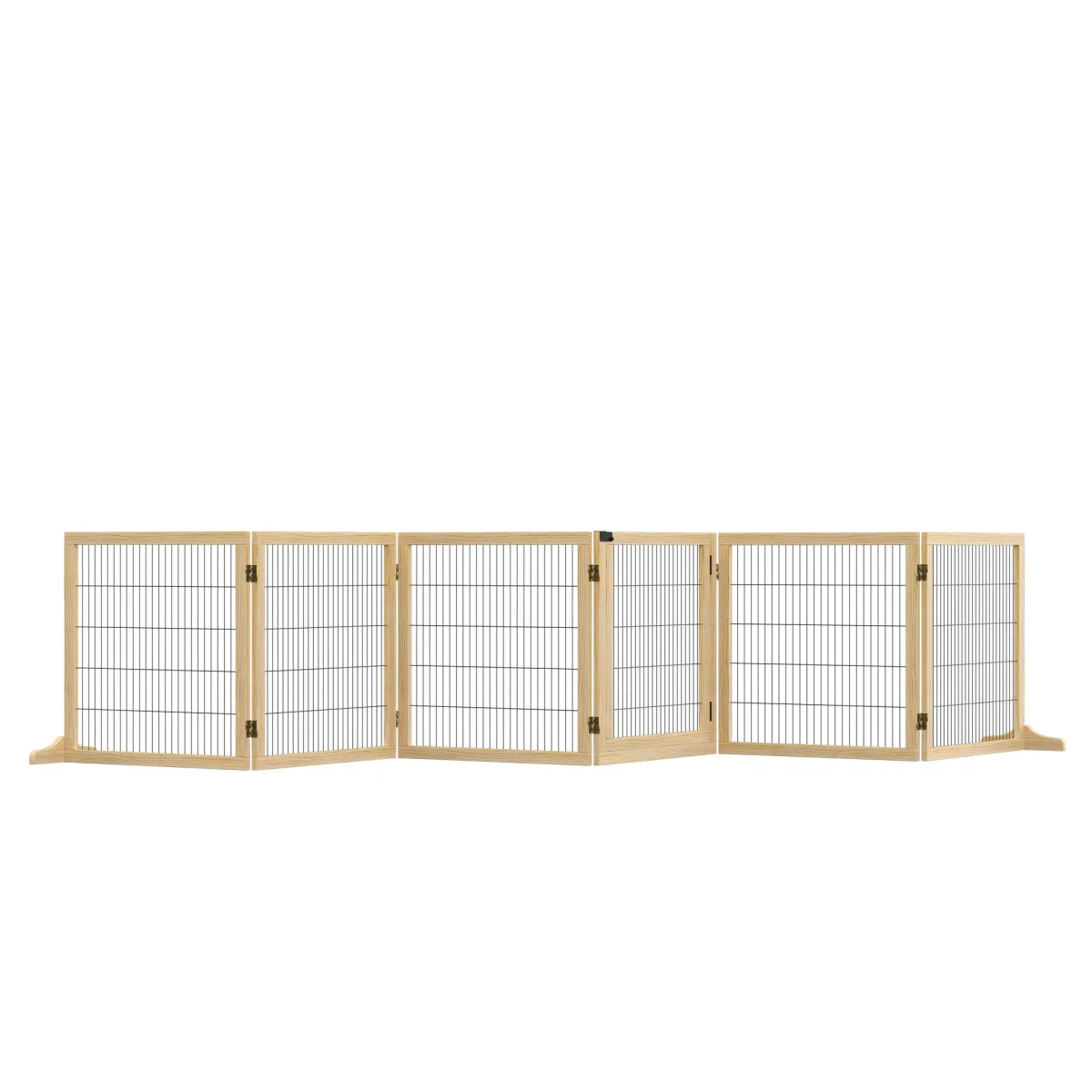 Barrière pour chien pliable en bois de pin et métal