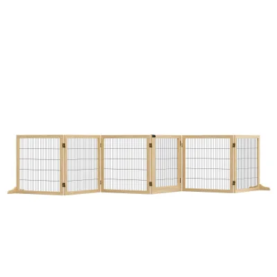 Barrière pour chien pliable en bois de pin et métal