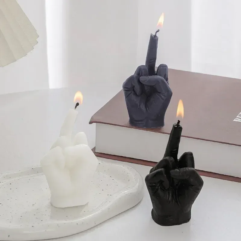 Bougie parfumée en cire de soja, forme de main