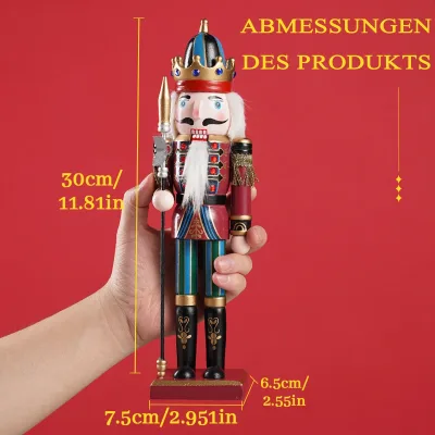 Casse-noisette en bois de 30 cm, décoration de Noël – image 2