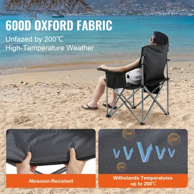 Chaise de camping pliante, tissu Oxford et acier – image 2