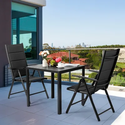 Chaise de jardin pliable en aluminium avec accoudoirs – image 3