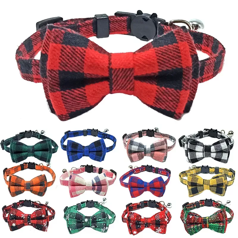 Collier de Noël pour chat à nœud papillon rouge