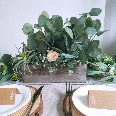 Feuillage d'eucalyptus artificiel en plastique – image 2