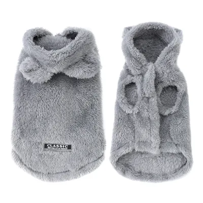 Manteau à capuche en polaire douce pour petit chien