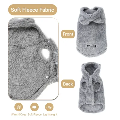 Manteau à capuche en polaire douce pour petit chien – image 3