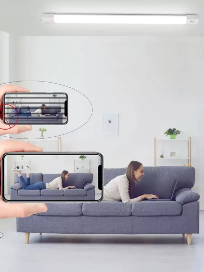 Plafonnier LED étanche 60 cm à détecteur de mouvement – image 2