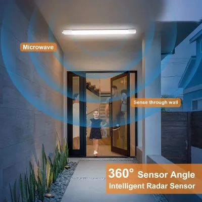 Plafonnier LED étanche 60 cm à détecteur de mouvement – image 3