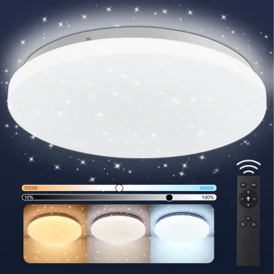 Plafonnier LED rond 28 cm dimmable avec télécommande