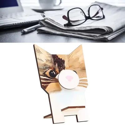Porte-lunettes animal mignon en bois sculpté – image 3