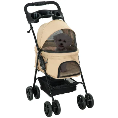 Poussette pliable pour petit chien, kaki – image 2
