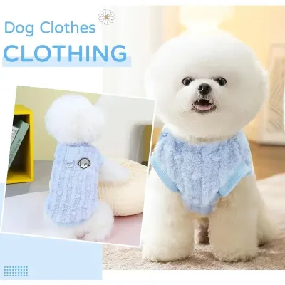 Pull d'hiver bleu pour chien et chat, taille L – image 3
