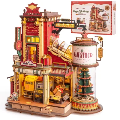 Puzzle 3D en bois, boîte à musique mécanique