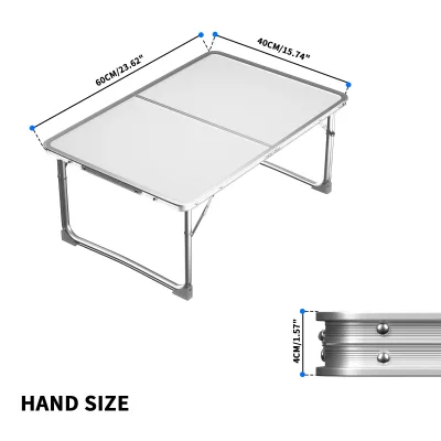 Table pliante blanc et vert, cadre aluminium – image 2